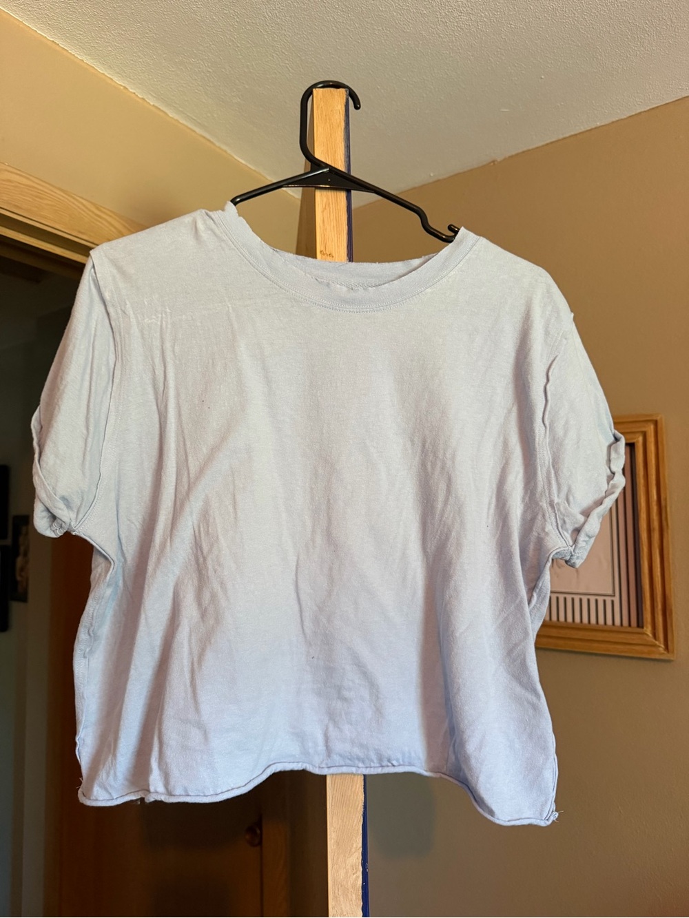 We The Free Light Blue Cropped Crew Tee
